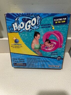 H2OGO! Pink Baby Care Seat with Detachable Sun Shade
